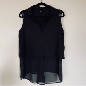 Kenneth Cole Sheer Sleeveless Blouse